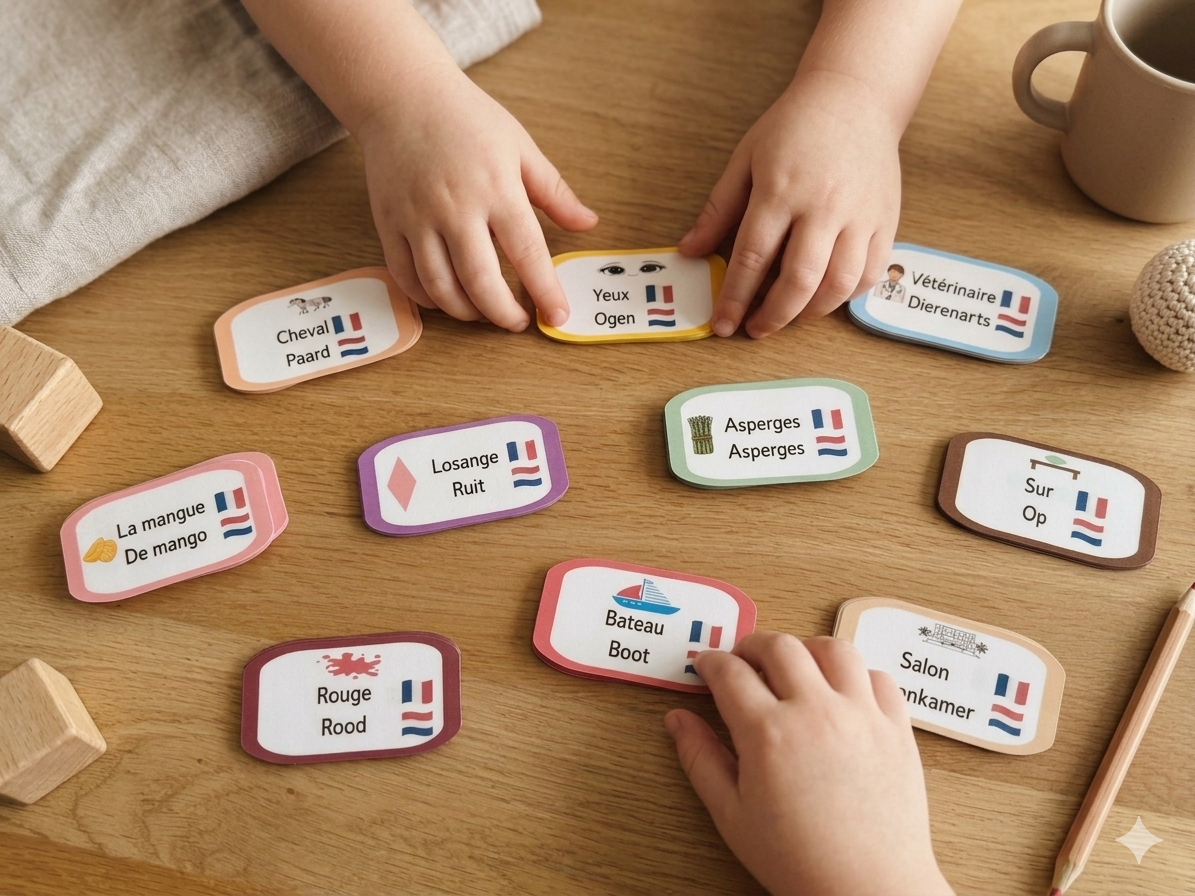Cartes éducatives bilingues français-néerlandais pour enfants